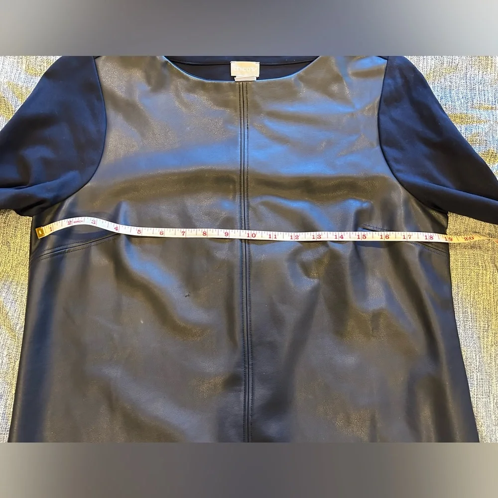 Chico's Navy Faux Leather Front Pointe Tunic size 0 - Picture 9 of 10